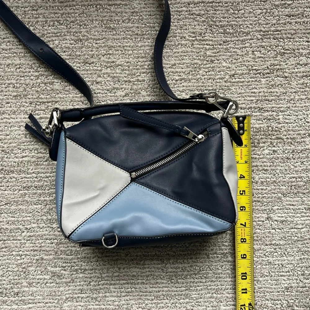 Blue Puzzle Bag Fashion Geometric Crossbody in Light Blue, Navy - Picture 8 of 15